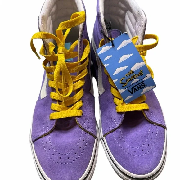 Vans Women’s Lisa Simpson Limited Edition Purple and Yellow High-Top Sneakers - Picture 4 of 9